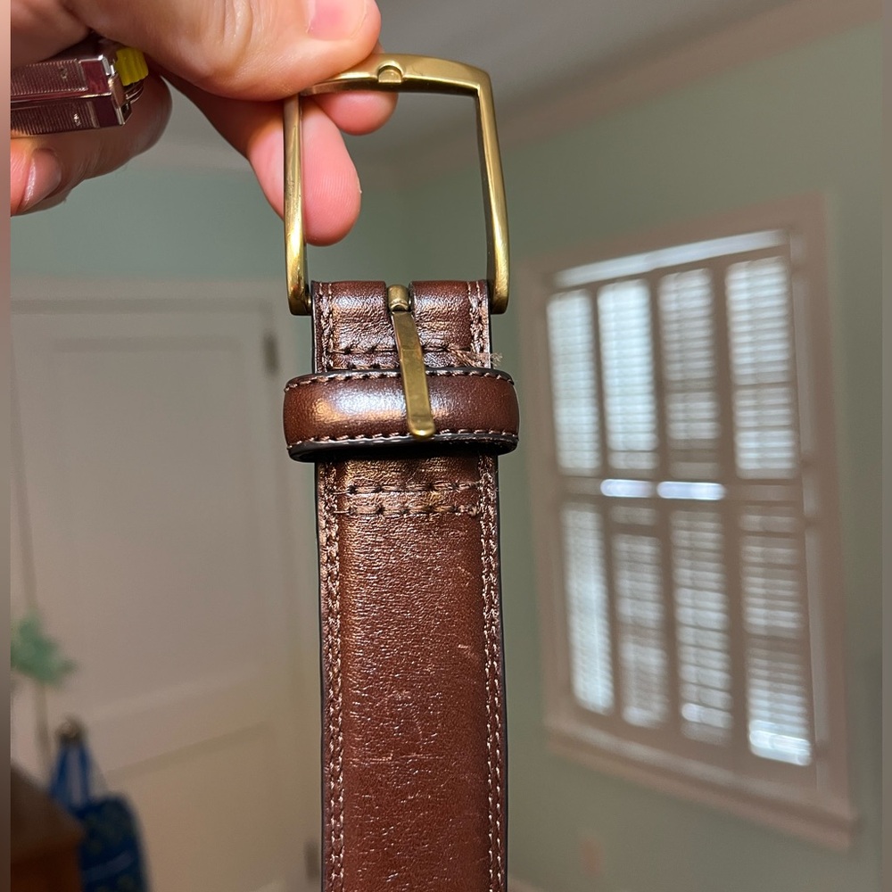 Lands End Brown Leather Men's Dress Belt